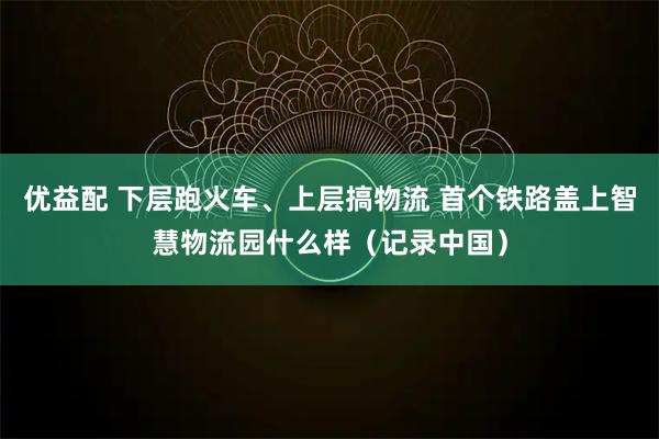 优益配 下层跑火车、上层搞物流 首个铁路盖上智慧物流园什么样（记录中国）